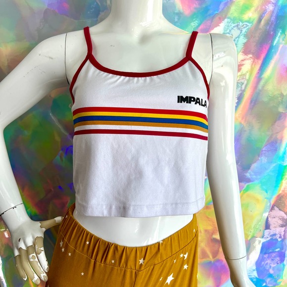 Impala Tops - New 70s Inspired Impala Striped Cropped Tank Top